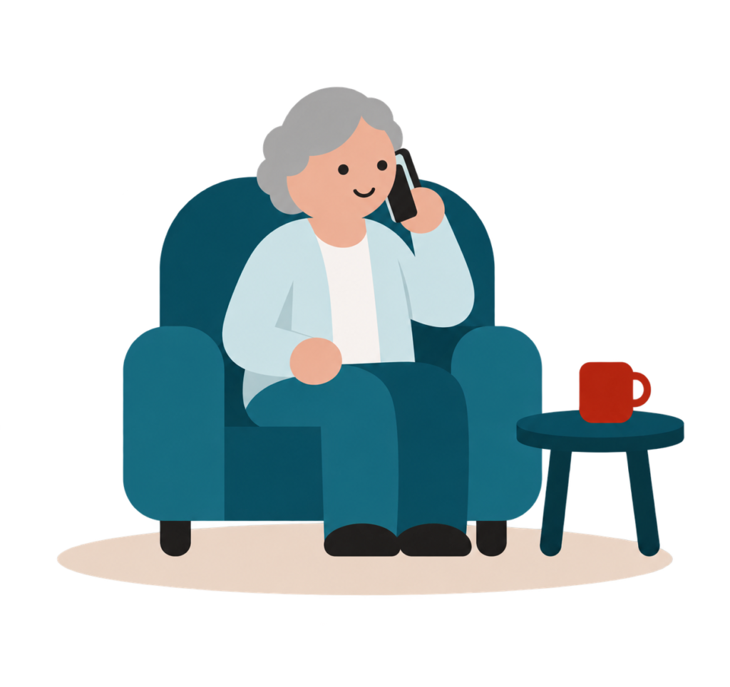 A person booking a ride by phone.