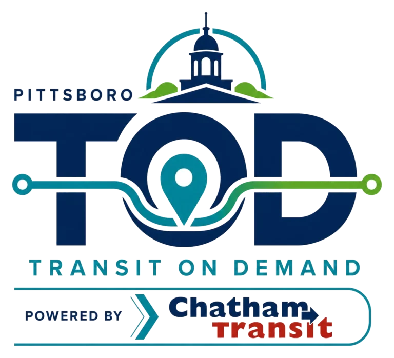 Pittsboro TOD, Transit On Demand, powered by Chatham Transit.